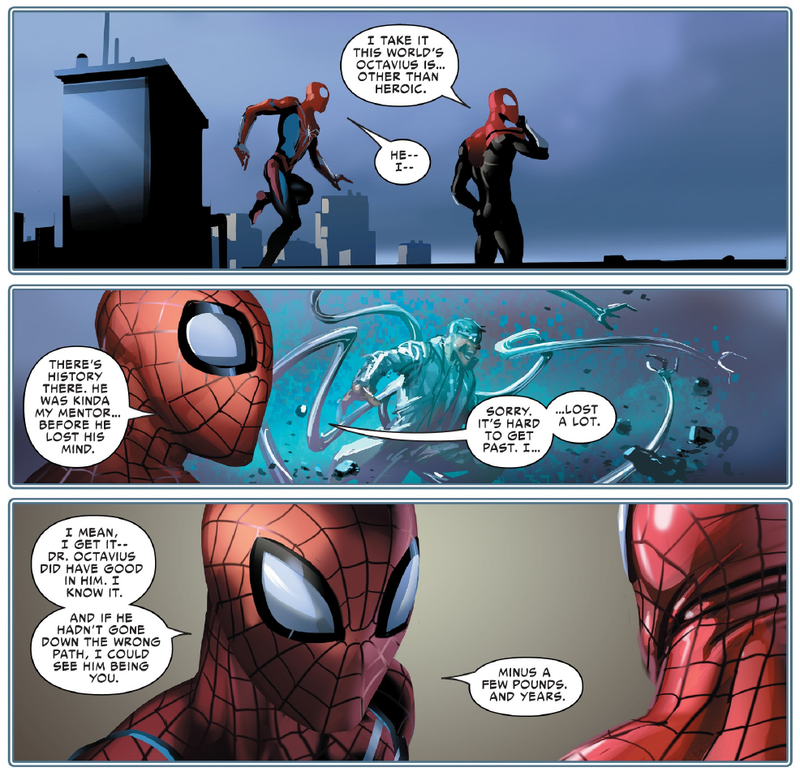 The Superior Spider-Man learns of his counterpart’s tragic fate.